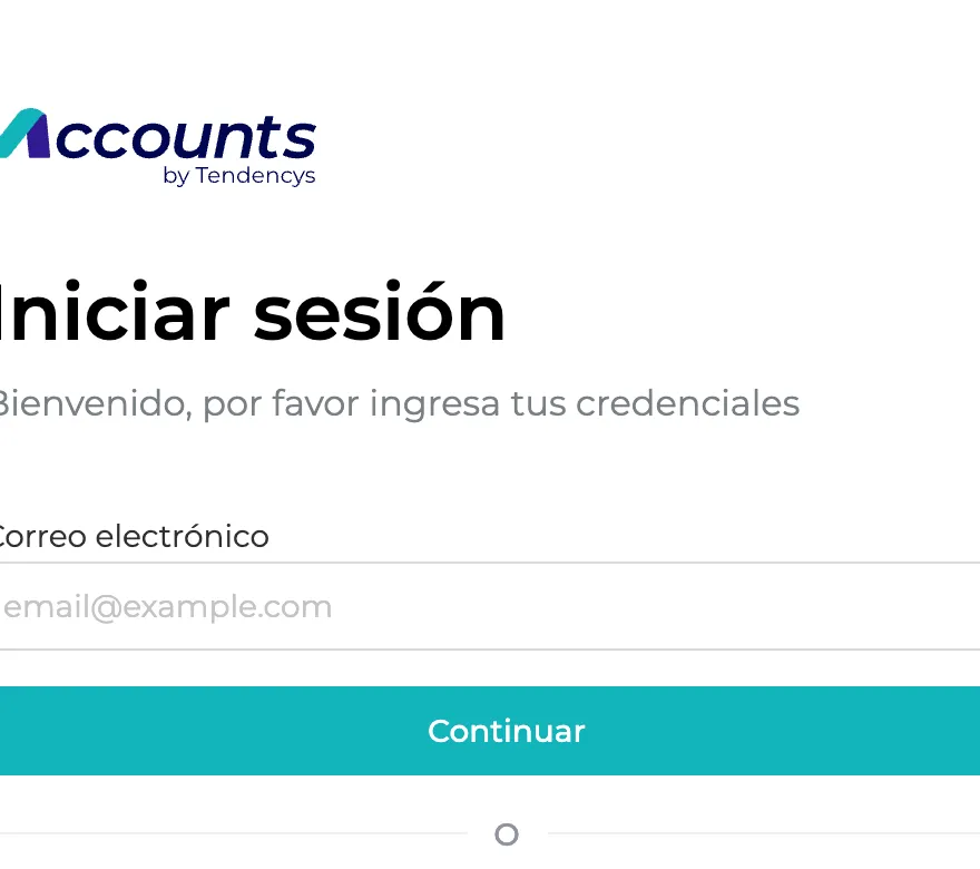 Iniciar sesión con correo electrónico y Continuar